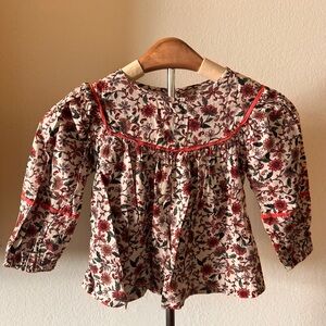 Old Navy Kids Floral Blouse with Red and Black